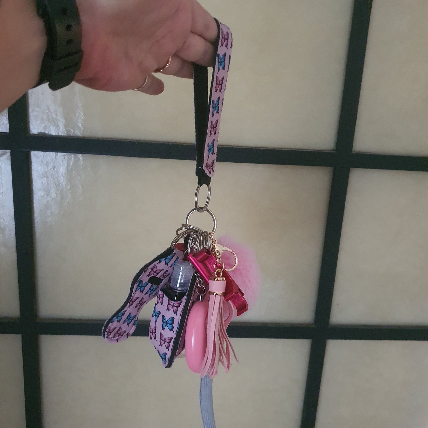 Self - Defense Keychain - Pink Butterflys