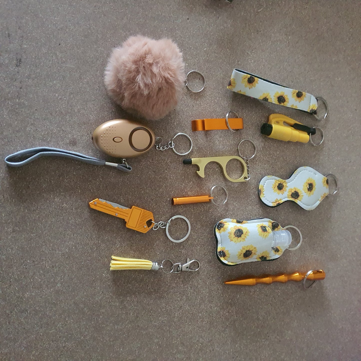 Self - Defense Keychain - Yellow Sunflower