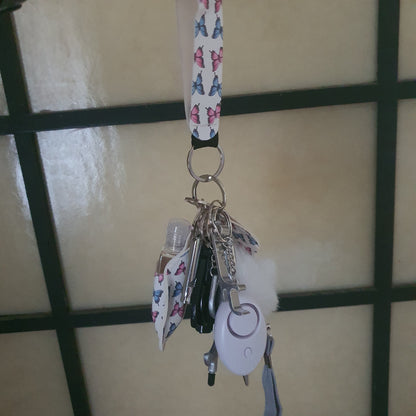 Self-defense Keychain - White Butterflies