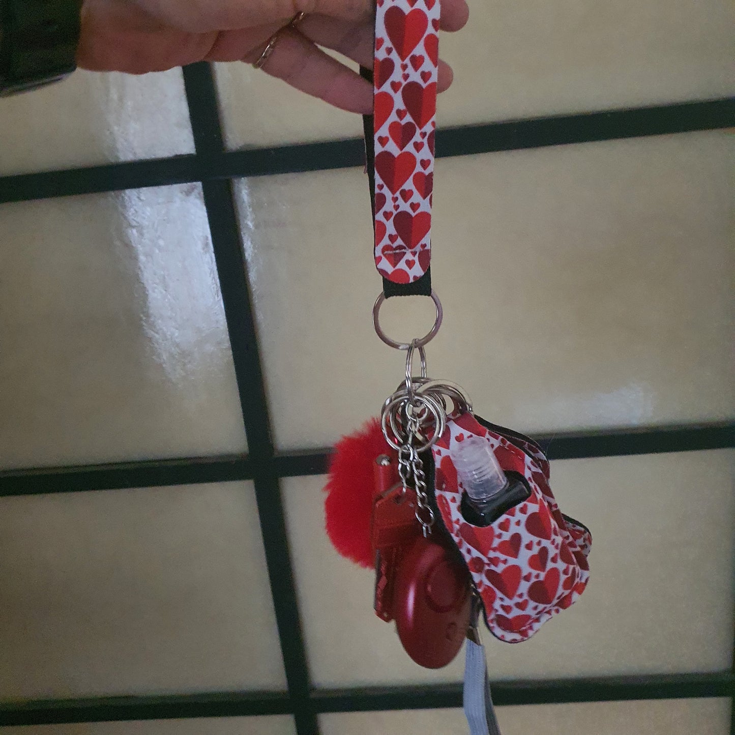 Self-Defense Keychain - Red Hearts