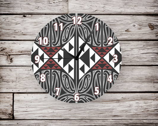Maori Design Wall Clock 2