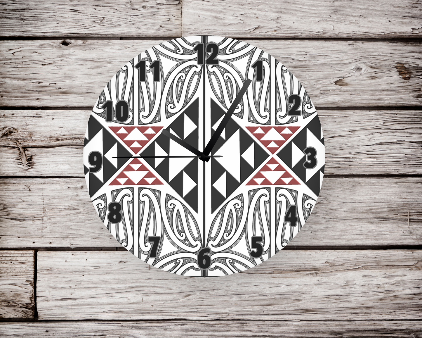 Maori design wall clock 1