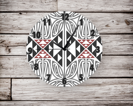 Maori design wall clock 1
