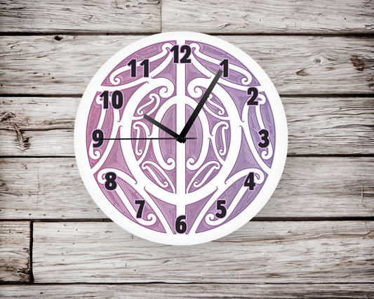 Purple Maori Wall Clock