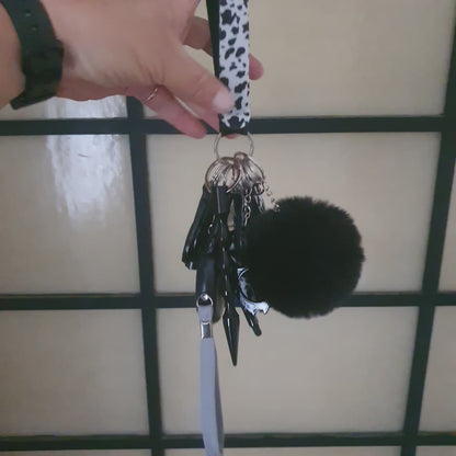 Self - Defense Keychain - Black Cow Print